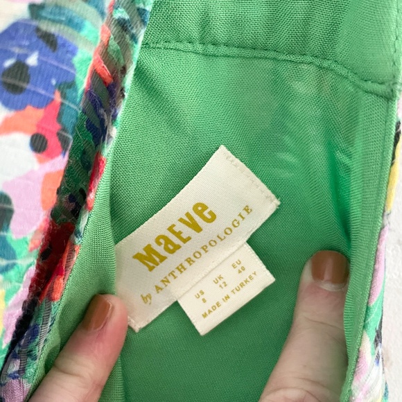 Anthropologie x Maeve Quinn Textured Cami Floral print Kwlly green Boho 8 - Picture 7 of 13